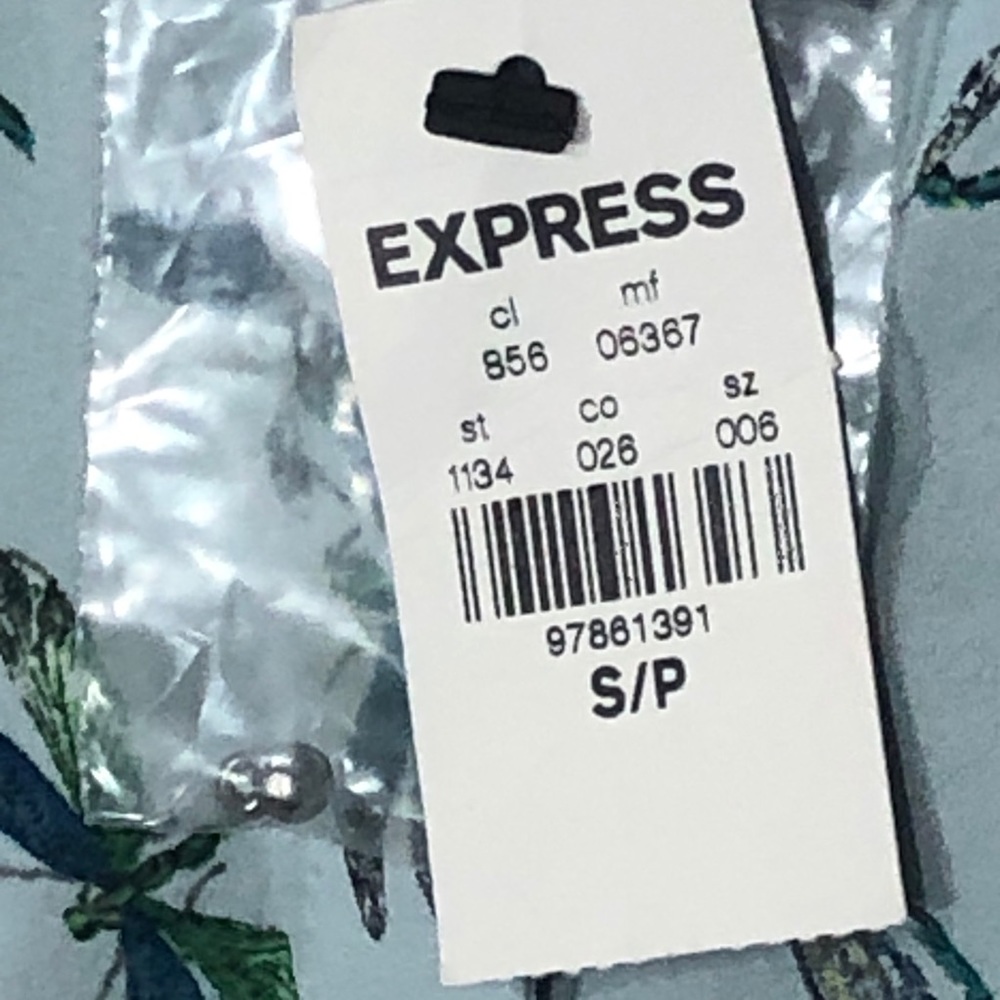 EXPRESS | Portofino Dragonfly Career Blouse S NWT - Picture 5 of 5